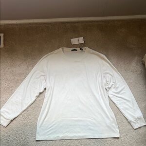 NWT Theory Men’s White Long Sleeve Shirt